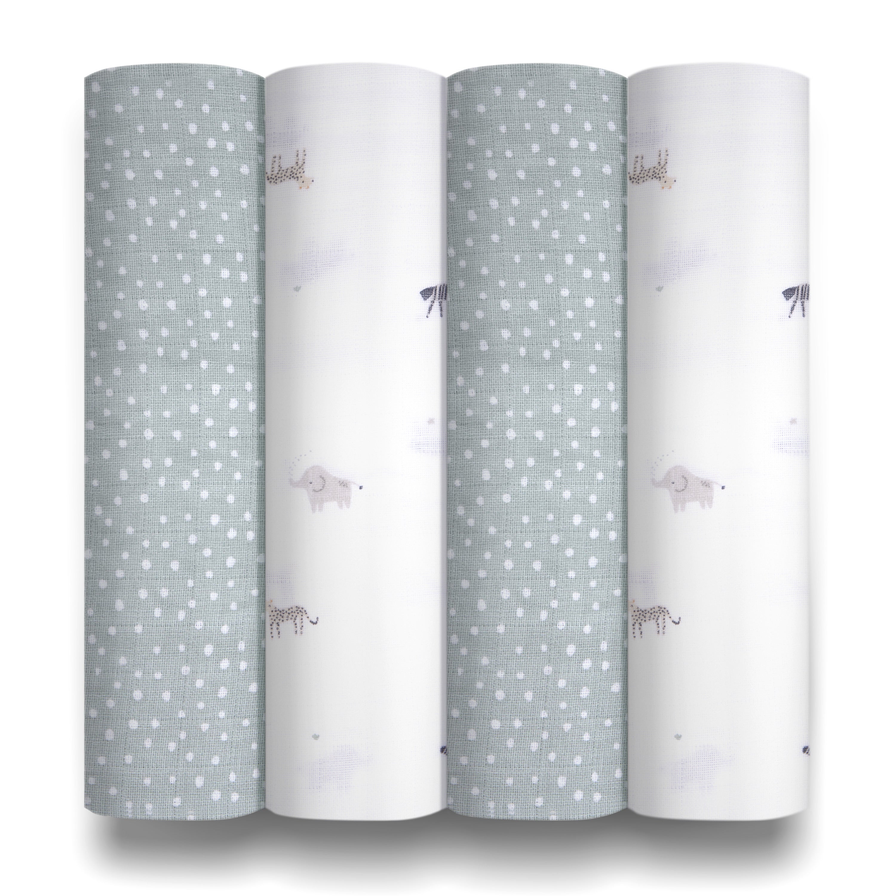 Muslin Swaddles Safari - 4 Pack - 80 x 80cm