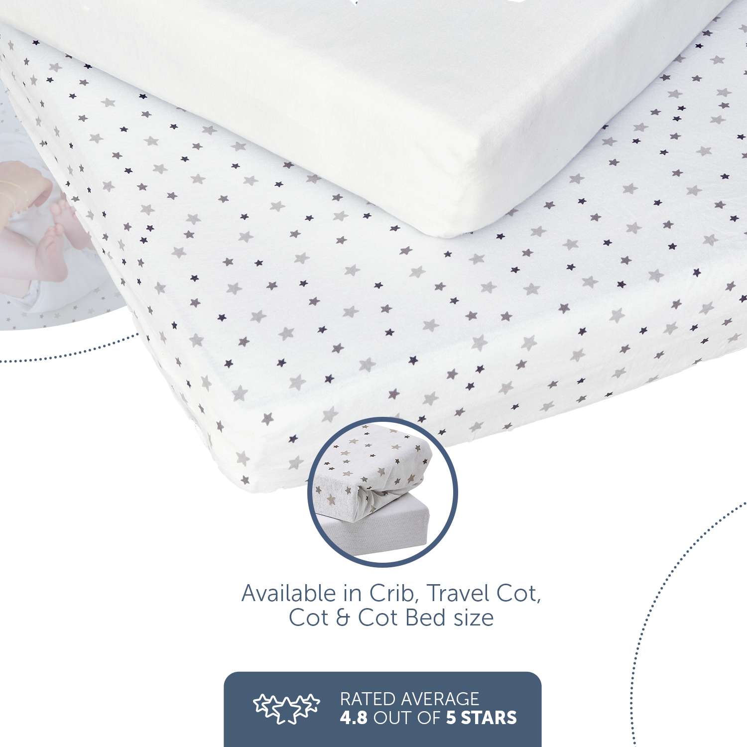 Cot Bed Sheets - 2-Pack - 70 x 140cm