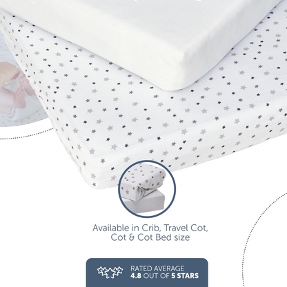 Travel Cot Sheets - 2 Pack