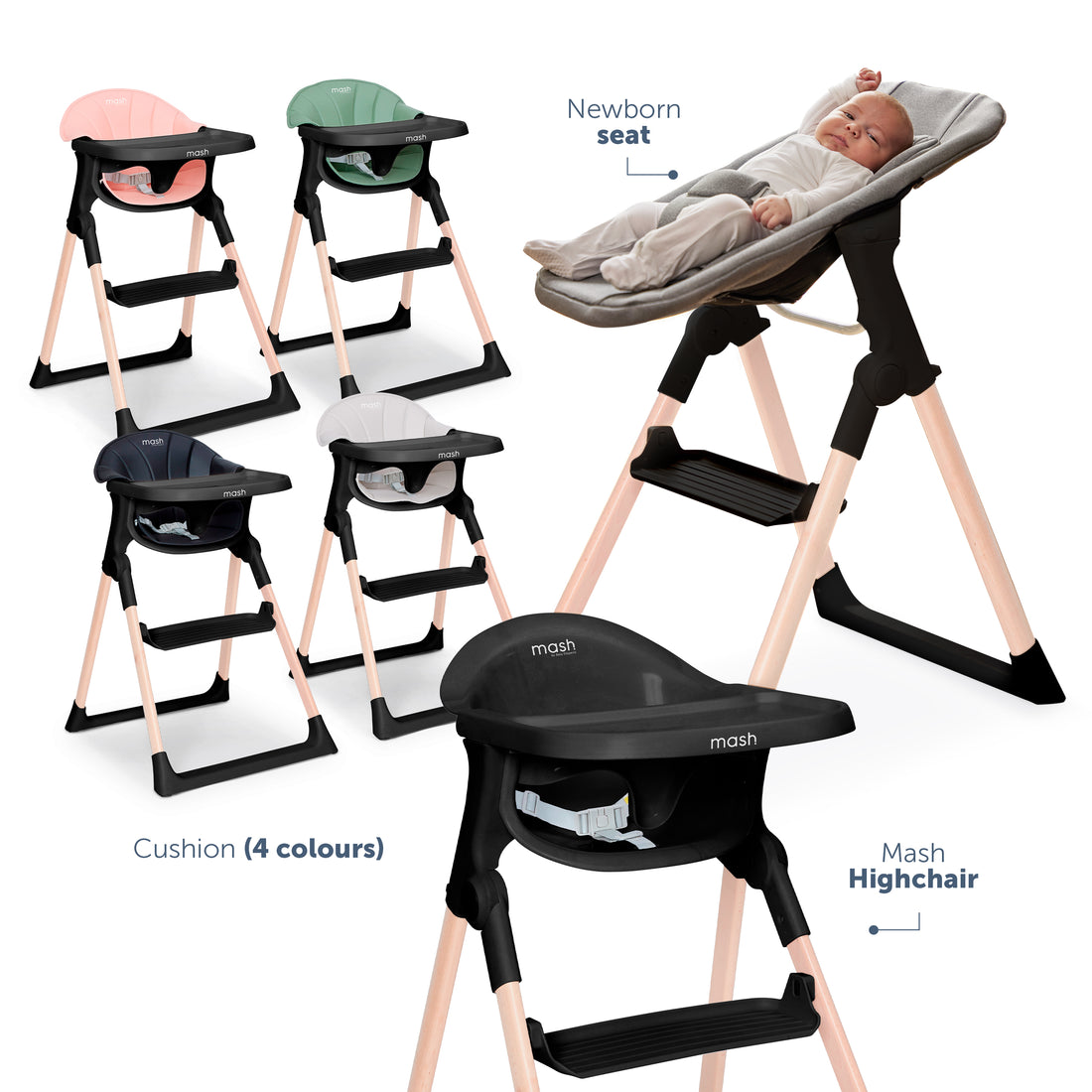 Mash High Chair Bundle - Black