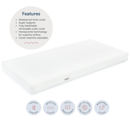 Cot Bed Mattress - Breath-Dry - 70 x 140 x 10cm