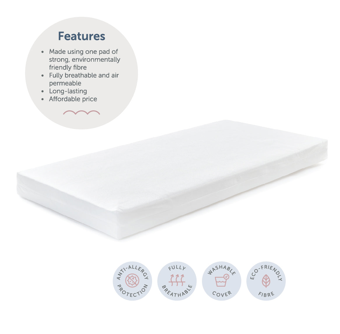 Baby elegance coolmax fibre cot bed mattress on sale