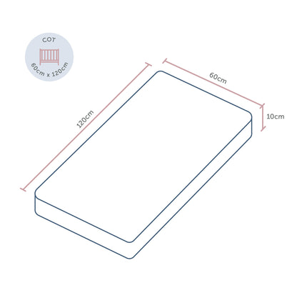 Baby Cot Mattress - Eco - 60 x 120 x 10cm