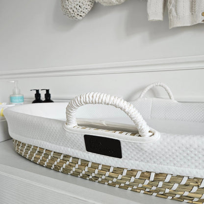 Sea-Grass Baby Changing Basket with Waterproof Mattress