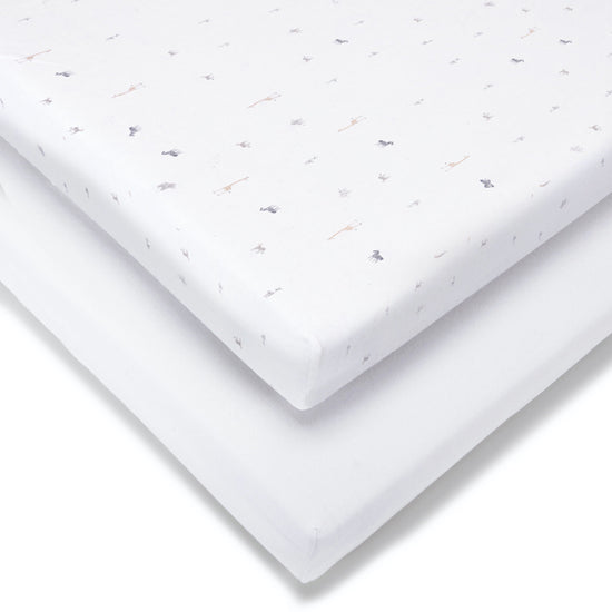 2 Pack Jersey Sheets  Safari  - Cot Bed - 70 x 140cm