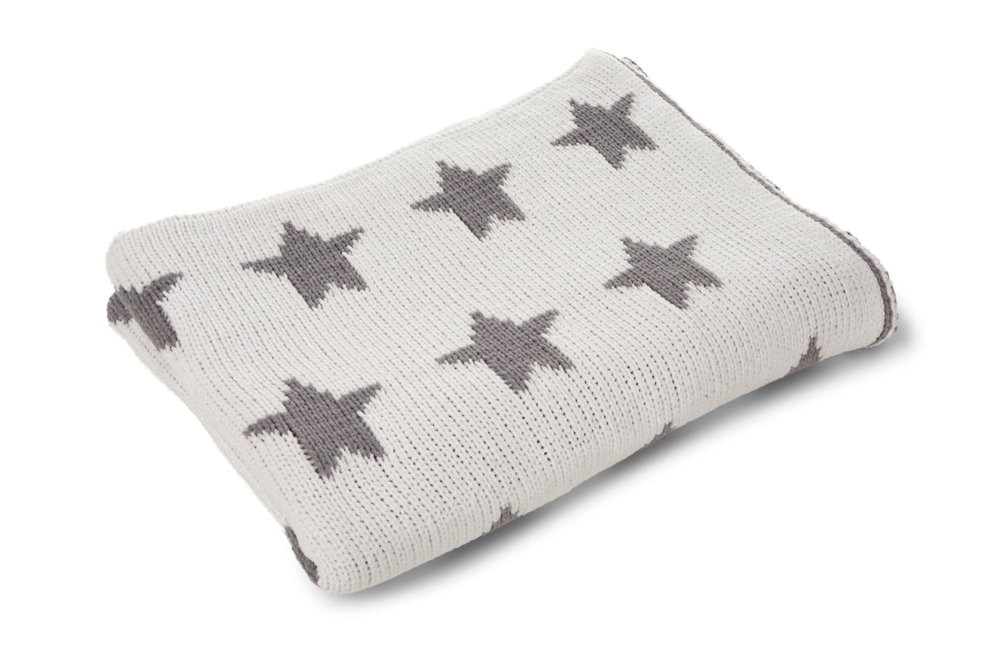 Chenille Baby Blanket - Grey Star