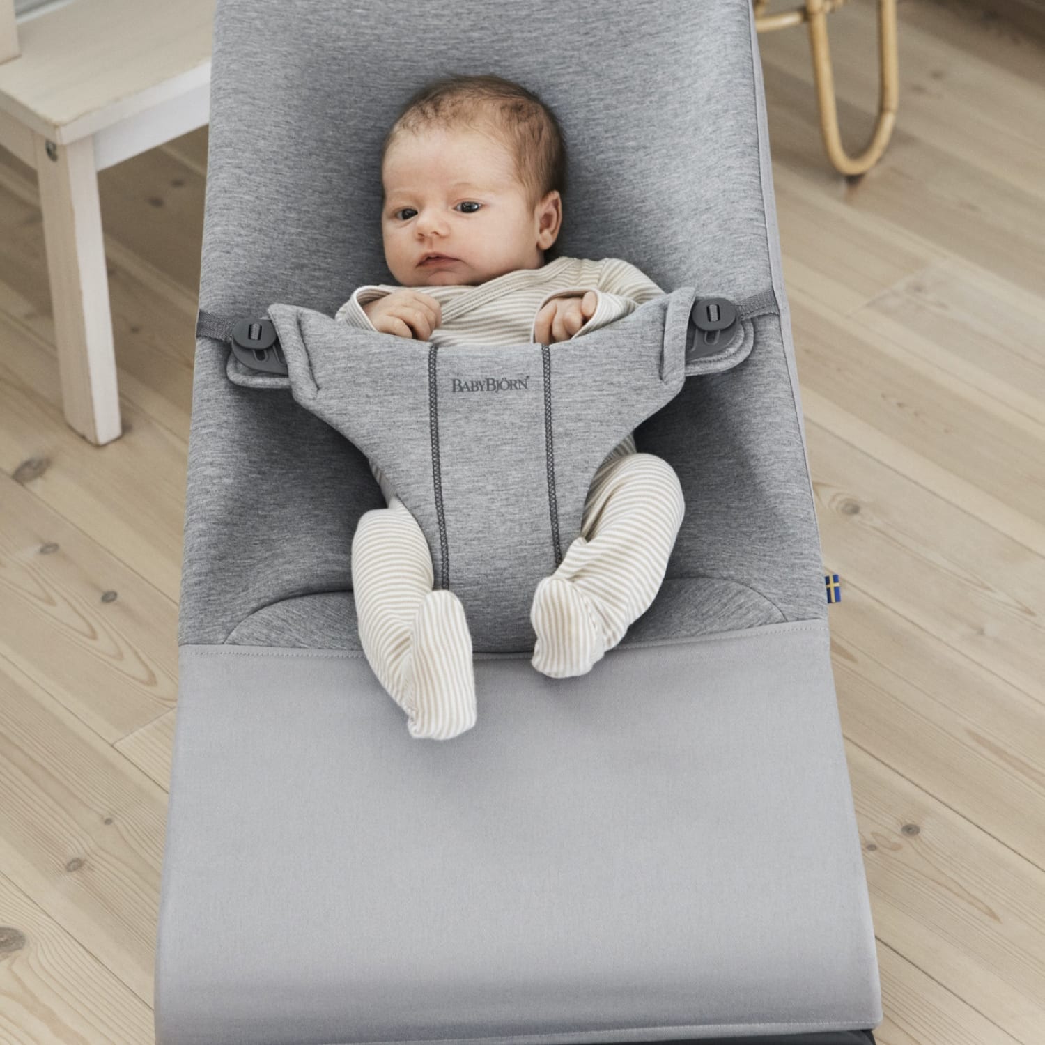 Newborn in cheap baby bjorn bouncer