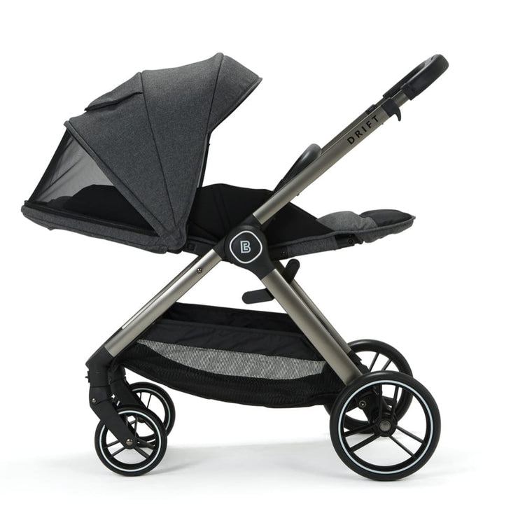 Baby Elegance - Poussette Convertible Drift 3-en-1, Coque Auto et Base  ISOFix R129 - Gris